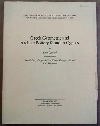 Item #M5065 Greek geometric archaic pottery found in Cyprus. GJERSTAD Einar