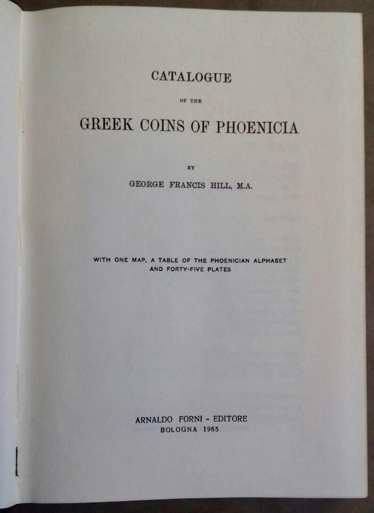 Item #M5075 Catalogue of the Greek coins of Phoenicia. HILL Georges Francis.[newline]M5075.jpg