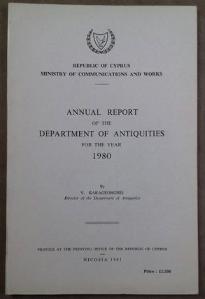 Item #M5082 Republic of Cyprus. Annual Report of the Department of Antiquities for the year 1980....[newline]M5082.jpg