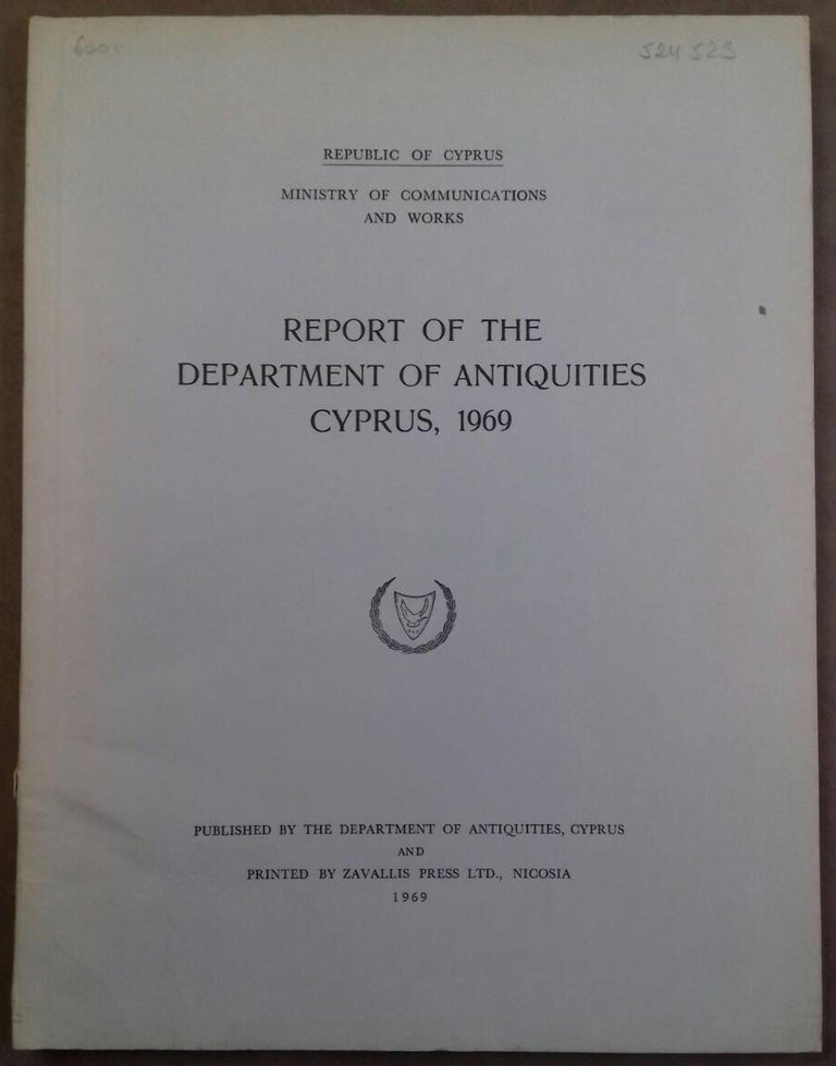 Item #M5138 Report of the department of antiquities, Cyprus, 1969. [newline]M5138.jpg