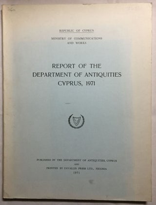 Item #M5139 Report of the department of antiquities, Cyprus, 1971[newline]M5139.jpg