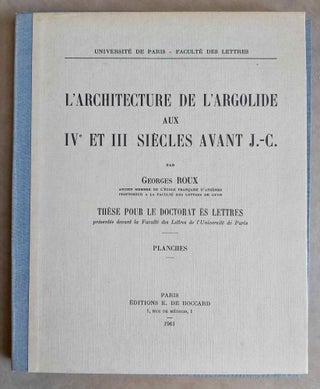 L'Architecture de l'Argolide aux IVe et IIe s. avant J.-C. Texte et planches (complete set)[newline]M5147-00.jpeg