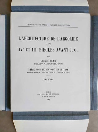 L'Architecture de l'Argolide aux IVe et IIe s. avant J.-C. Texte et planches (complete set)