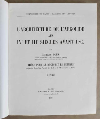 L'Architecture de l'Argolide aux IVe et IIe s. avant J.-C. Texte et planches (complete set)[newline]M5147-07.jpeg