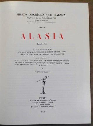 Item #M5149 Mission archéologique d'Alasia, tome IV. Alasia, première série. Publié à...[newline]M5149.jpg