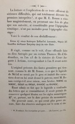 Le dieu Satrape et les Phéniciens dans le Péloponèse. Notes d'archéologie orientale.