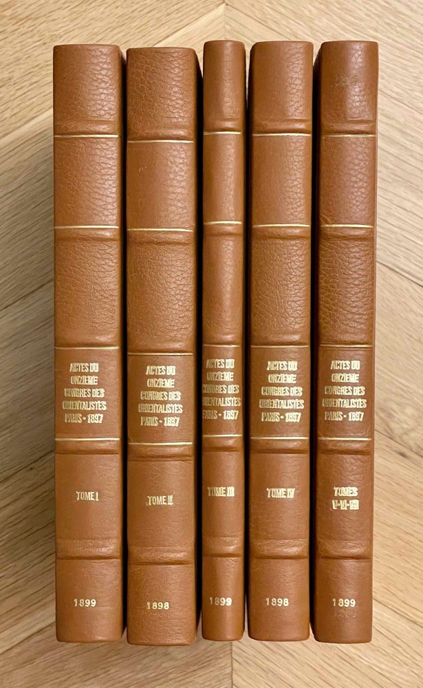Item #M5234 Actes du onzième congrès international des orientalistes. Paris - 1897. 5 volumes (complete). [newline]M5234-00.jpeg