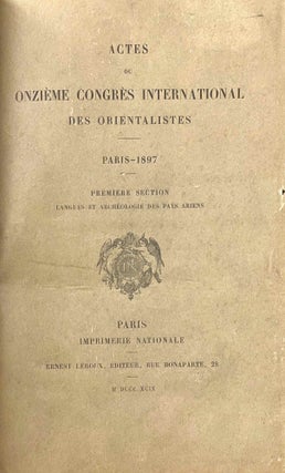 Actes du onzième congrès international des orientalistes. Paris - 1897. 5 volumes (complete)[newline]M5234-02.jpeg
