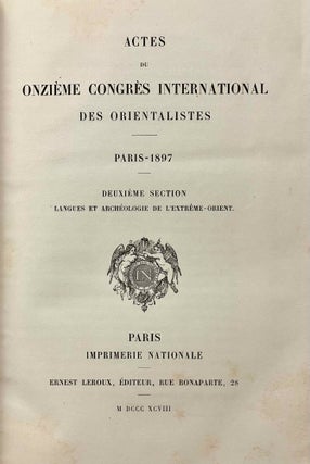 Actes du onzième congrès international des orientalistes. Paris - 1897. 5 volumes (complete)[newline]M5234-08.jpeg