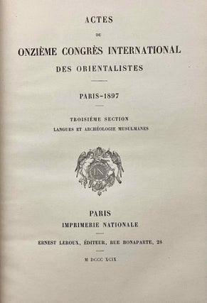 Actes du onzième congrès international des orientalistes. Paris - 1897. 5 volumes (complete)[newline]M5234-12.jpeg