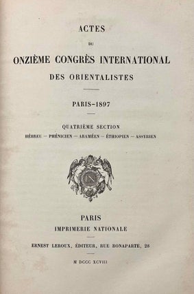 Actes du onzième congrès international des orientalistes. Paris - 1897. 5 volumes (complete)[newline]M5234-16.jpeg