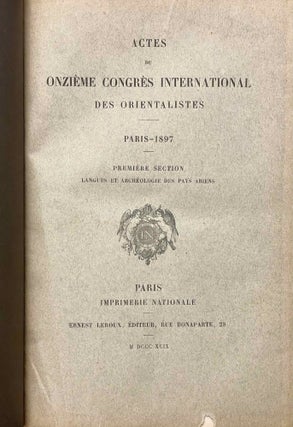 Actes du onzième congrès international des orientalistes. Paris - 1897. 5 volumes (complete)[newline]M5234a-02.jpeg