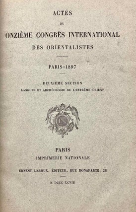 Actes du onzième congrès international des orientalistes. Paris - 1897. 5 volumes (complete)[newline]M5234a-07.jpeg
