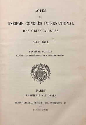Actes du onzième congrès international des orientalistes. Paris - 1897. 5 volumes (complete)[newline]M5234a-08.jpeg