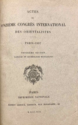 Actes du onzième congrès international des orientalistes. Paris - 1897. 5 volumes (complete)[newline]M5234a-11.jpeg