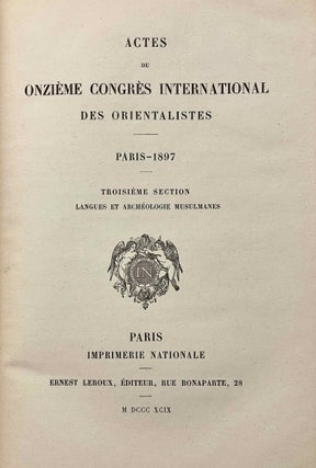 Actes du onzième congrès international des orientalistes. Paris - 1897. 5 volumes (complete)[newline]M5234a-12.jpeg