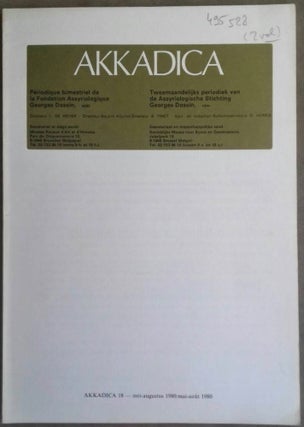 Item #M5239 Akkadica 18 et 20 (Mai-août, novembre-décembre 1980). AAE - Journal - Single issue