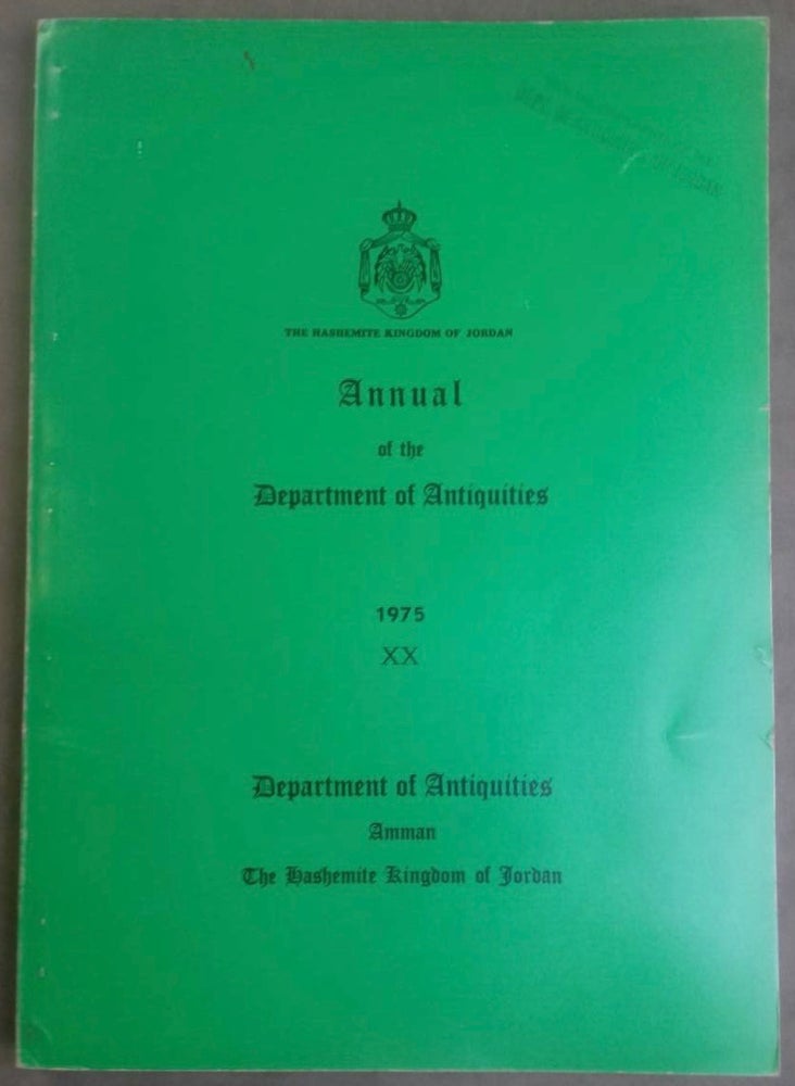 Item #M5241 Annual of the Department of Antiquities - XX, 1975. The Hashemite Kingdom of Jordan. AAE - Journal - Single issue.[newline]M5241.jpg