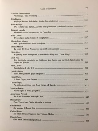 Sedat Alp'a armagan. Festschrift für Sedat Alp. Hittite and other Anatolian and Near Eastern studies in honor of Sedat Alp.[newline]M5267-05.jpg