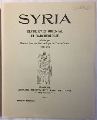 Item #M5273 SYRIA. Revue d'art oriental et d'archéologie. Tome LVII, 4 parts in 2 fascicles...[newline]M5273.jpg