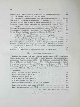 SYRIA Revue d'art oriental et d'archéologie. Tome XXX, 4 parts in 2 fascicles (complete)[newline]M5276-09.jpeg