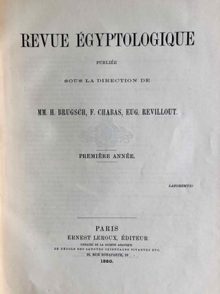 Revue Egyptologique. Première année, fascicules 1,2,3 et 4 (complete issue)