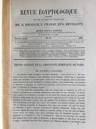 Revue Egyptologique. Première année, fascicules 1,2,3 et 4 (complete issue)
