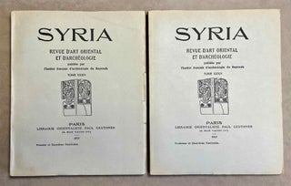 Item #M5279 SYRIA Revue d'art oriental et d'archéologie. Tome XXXIV, 4 parts in 2...