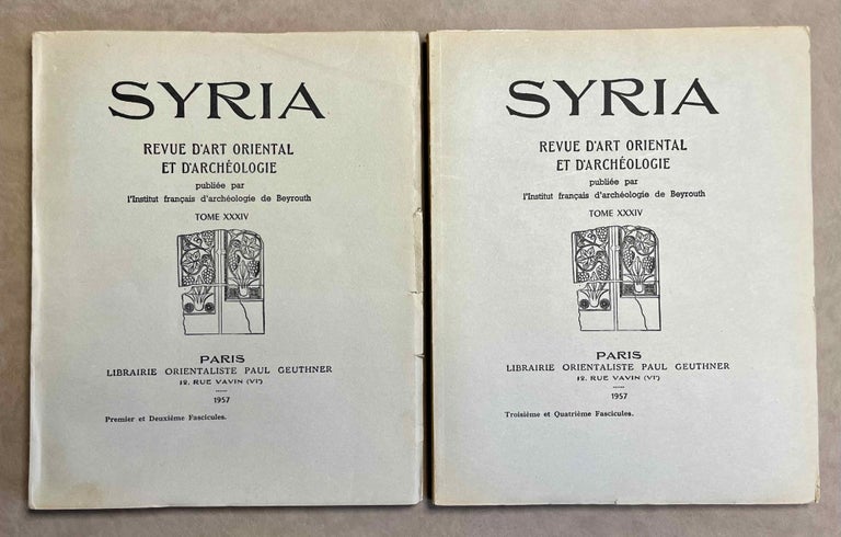 Item #M5279 SYRIA Revue d'art oriental et d'archéologie. Tome XXXIV, 4 parts in 2 fascicles (complete). AAE - Journal - Single issue.[newline]M5279-00.jpeg