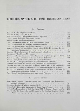 SYRIA Revue d'art oriental et d'archéologie. Tome XXXIV, 4 parts in 2 fascicles (complete)[newline]M5279-06.jpeg