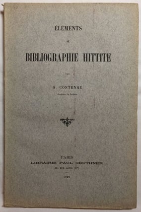 Item #M5287 Eléments de bibliographie hittite + Supplément aux éléments de bibliographie...[newline]M5287.jpg