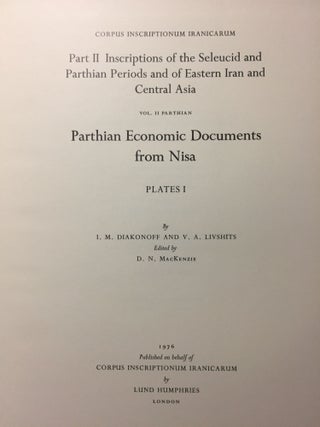 Corpus Inscriptionum Iranicarum. Part II - Inscriptions of the Seleucid and Parthian Periods and of Eastern Iran and Central Asia. Vol II: Parthian. Parthian Economic Documents from Nisa - Plates. 4 volumes (complete set)[newline]M5297-08.jpg