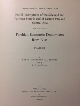 Corpus Inscriptionum Iranicarum. Part II - Inscriptions of the Seleucid and Parthian Periods and of Eastern Iran and Central Asia. Vol II: Parthian. Parthian Economic Documents from Nisa - Plates. 4 volumes (complete set)[newline]M5297-11.jpg