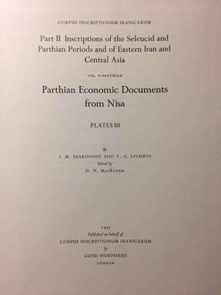 Corpus Inscriptionum Iranicarum. Part II - Inscriptions of the Seleucid and Parthian Periods and of Eastern Iran and Central Asia. Vol II: Parthian. Parthian Economic Documents from Nisa - Plates. 4 volumes (complete set)[newline]M5297-13.jpg