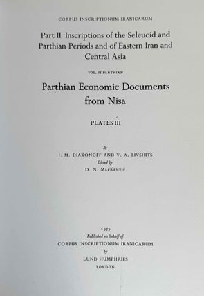 Parthian Economic Documents from Nisa. Plates III. (XEROX)