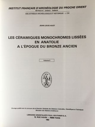 Les céramiques monochromes lissées en Anatolie à l'époque du bronze ancien. 2 volumes (complete set)[newline]M5336-33.jpg