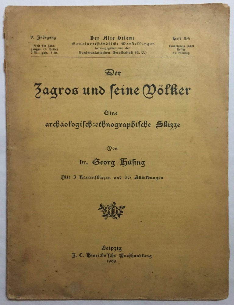 Item #M5341 Der Zagros und seine V&ouml;lker. Eine arch&auml;ologisch-ethnographische Skizze. H&Uuml;SING Georg.[newline]M5341.jpg