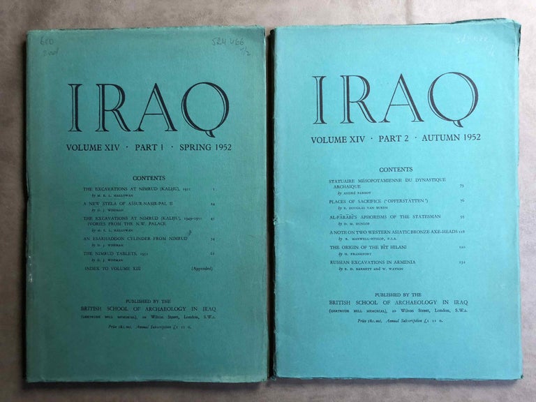 Item #M5345 Iraq. Journal of the British School of Archaeology in Iraq. Volume XIV. Parts 1-2. 1952. AAE - Journal - Single issue.[newline]M5345.jpg