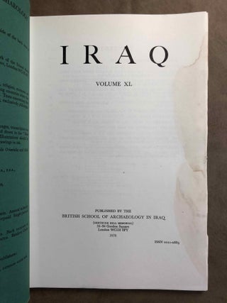 Item #M5347 Iraq. Journal of the British School of Archaeology in Iraq. Volume XL. Parts 1-2....[newline]M5347.jpg