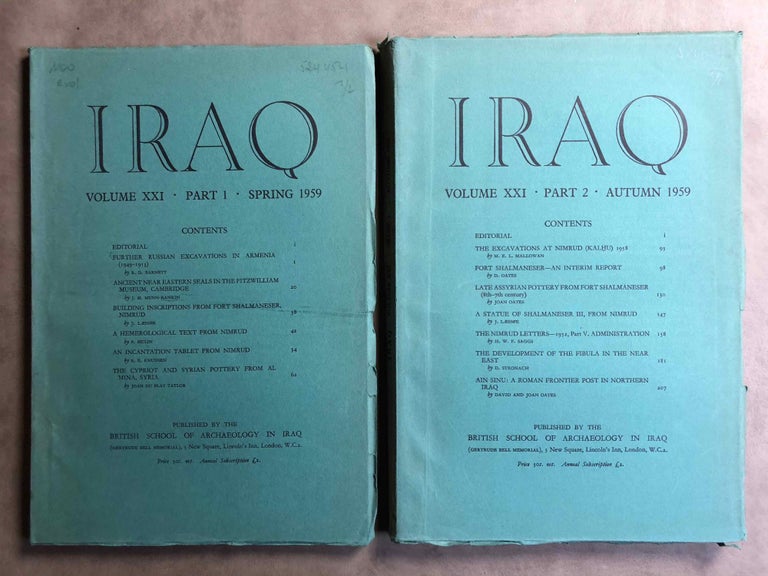 Item #M5352 Iraq. Journal of the British School of Archaeology in Iraq. Volume XXI. Parts 1-2. 1959. AAE - Journal - Single issue.[newline]M5352.jpg