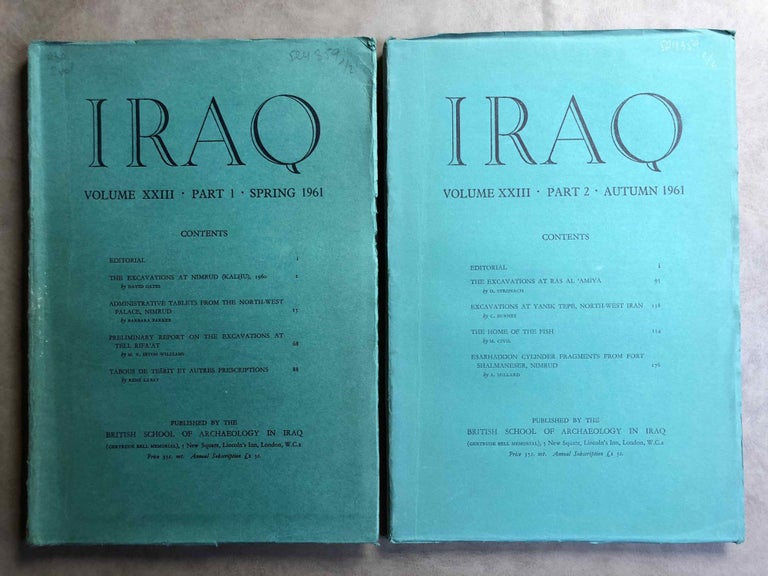 Item #M5353 Iraq. Journal of the British School of Archaeology in Iraq. Volume XXIII. Parts 1-2. 1961. AAE - Journal - Single issue.[newline]M5353.jpg