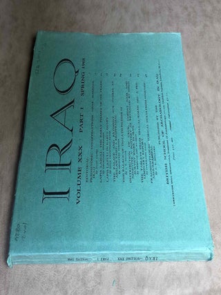 Iraq. Journal of the British School of Archaeology in Iraq. Volume XXX. Parts 1-2. 1968.