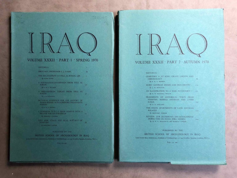 Item #M5362 Iraq. Journal of the British School of Archaeology in Iraq. Volume XXXII. Parts 1-2. 1970. AAE - Journal - Single issue.[newline]M5362.jpg