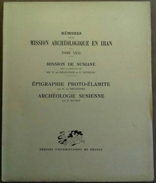 Item #M5413 Mémoires de la mission archéologique en Iran. Tome XXXI. Epigraphie proto-élamite....[newline]M5413.jpg