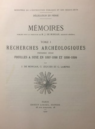 Délégation en Perse, Mémoires, tome I. Recherches archéologiques. première série, fouilles à Suse en 1897-1898 et 1898-1899.[newline]M5423-02.jpg
