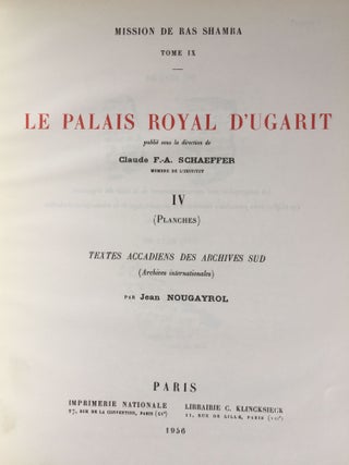 Le palais royal d'Ugarit, IV. Textes accadiens des archives sud (archives internationales). Vol. I: Texte. Vol. II: Planches (complete set)[newline]M5432-14.jpg