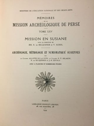 Item #M5448 Mission en Susiane. Mémoires de la mission archéologique de Perse, tome XXV....[newline]M5448.jpg