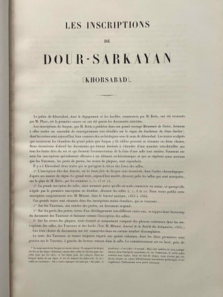 Les inscriptions de Dour-Sarkayan (Khorsabad). Provenant des fouilles de M. Victor Place.