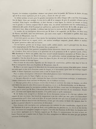 Les inscriptions de Dour-Sarkayan (Khorsabad). Provenant des fouilles de M. Victor Place.