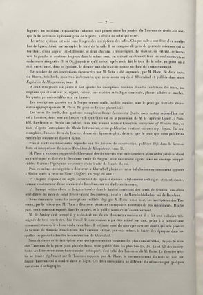 Les inscriptions de Dour-Sarkayan (Khorsabad). Provenant des fouilles de M. Victor Place.